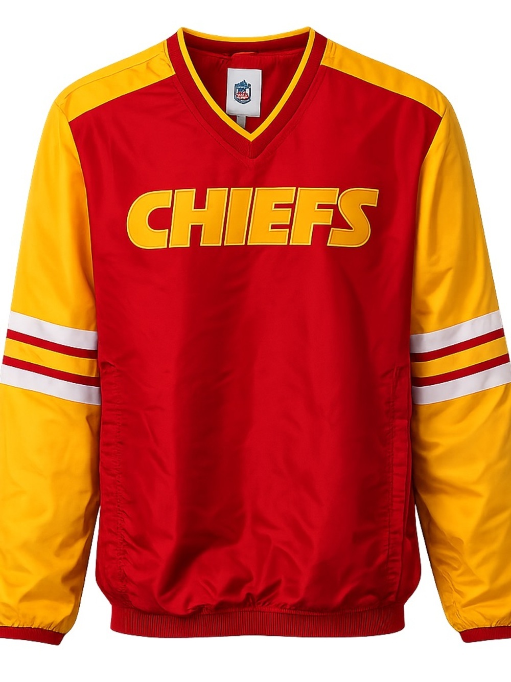 NWT NFL KC Chiefs Men’s Pullover Windbreaker Jacket XXL Red Yellow Mesh Lined